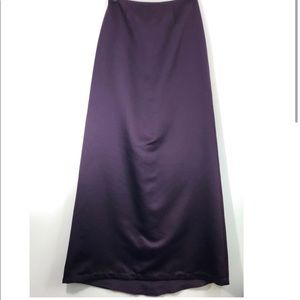 New Amsale Dark Purple Fluid Satin Maxi Skirt 6